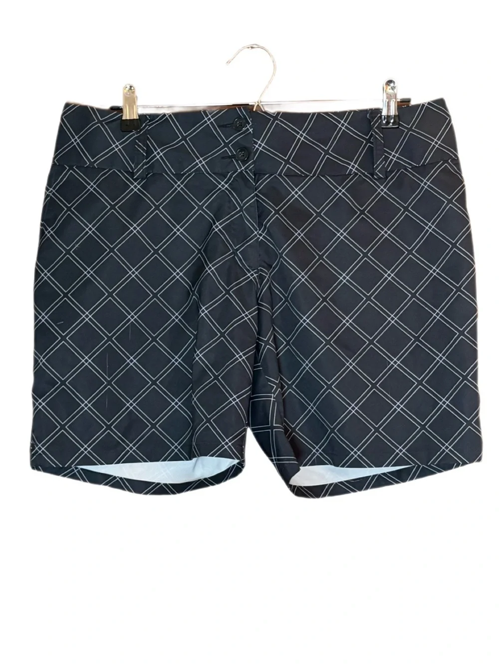 Adidas Golf Women’s Black Plaid Bermuda Shorts Size 10
